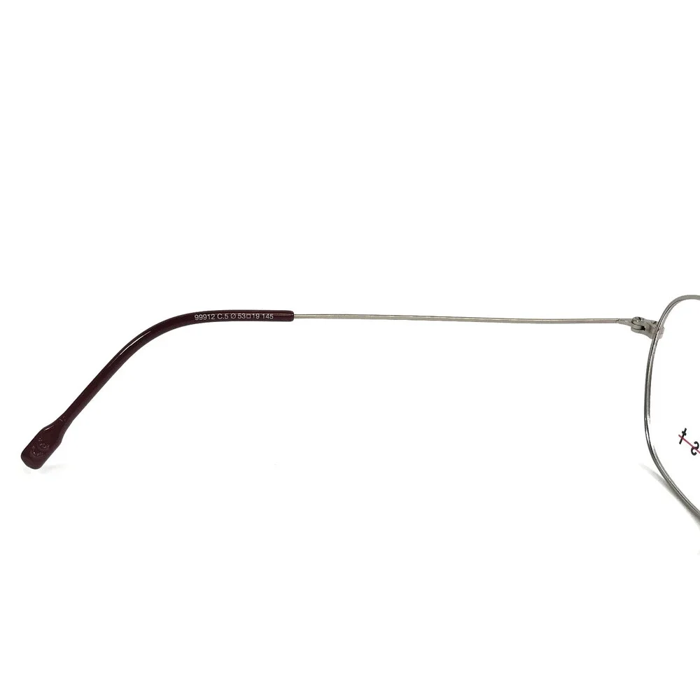 West Optical Eyeglasses Frames 99912 C.5 Red Burgundy Silver Aviator 53-19-145